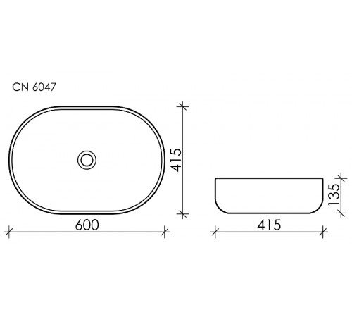 Раковина-чаша Ceramicanova Element 60 CN6047MB Черная матовая