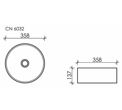 Раковина-чаша Ceramicanova Element 36 CN6032 Белая