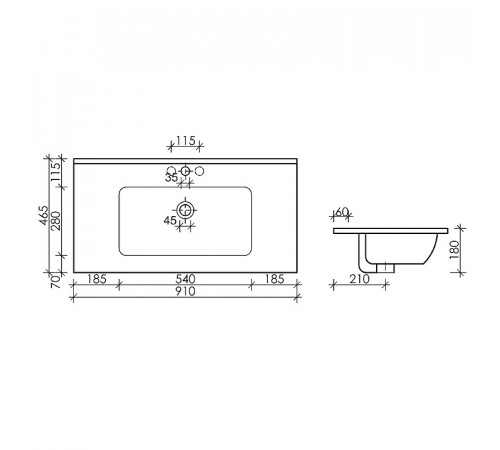 Раковина Ceramicanova Element 91 CN7002 Белая