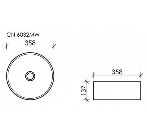 Раковина-чаша Ceramicanova Element 36 CN6032MW Белая матовая