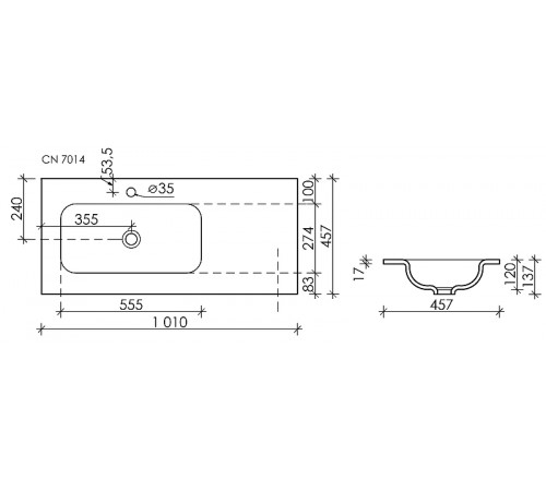 Раковина Ceramicanova Element 101 L CN7014 Белая