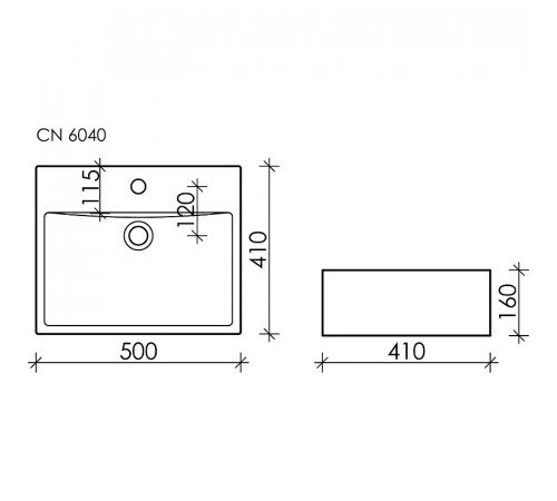 Раковина Ceramicanova Element 50 CN6040 Белая