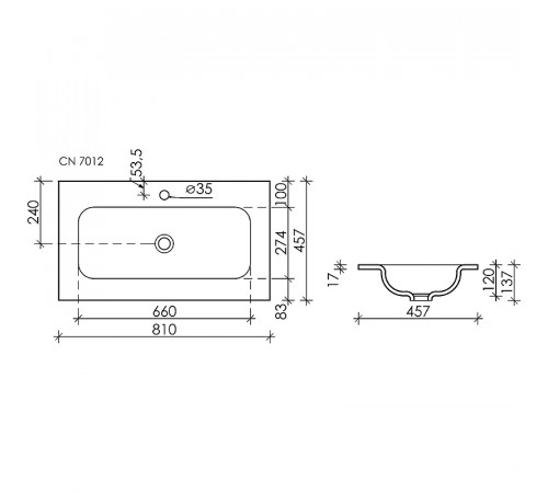 Раковина Ceramicanova Element 81 CN7012 Белая