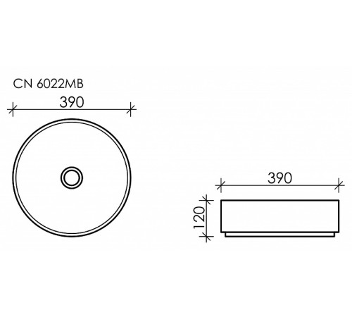 Раковина-чаша Ceramicanova Element 39 CN6022MB Черная матовая