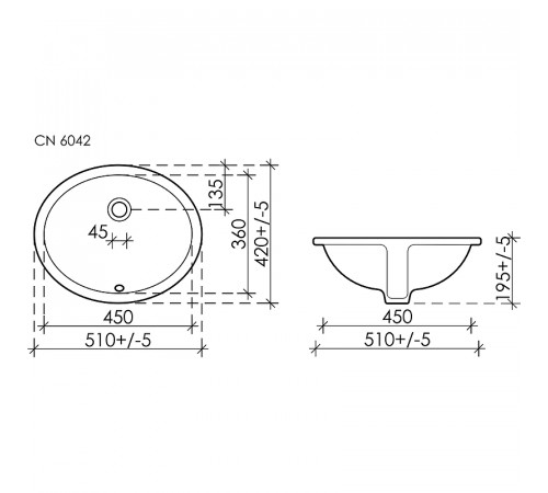 Раковина Ceramicanova Element 50 CN6042 Белая