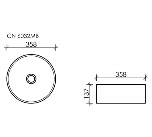 Раковина-чаша Ceramicanova Element 36 CN6032MB Черная матовая