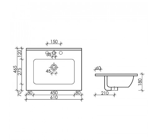 Раковина Ceramicanova Element 61 CN7001 Белая