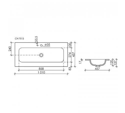 Раковина Ceramicanova Element 101 CN7013 Белая