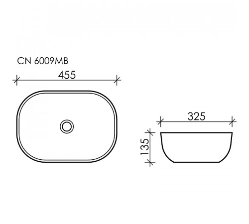 Раковина-чаша Ceramicanova Element 45 CN6009MB Черная матовая