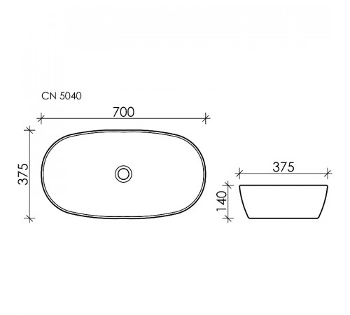 Раковина-чаша Ceramicanova Element 70 CN5040 Белая