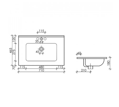 Раковина Ceramicanova Element 71 CN7007 Белая