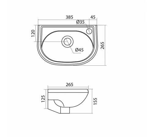 Раковина Santek Бриз 40 R 1WH110445 Белая