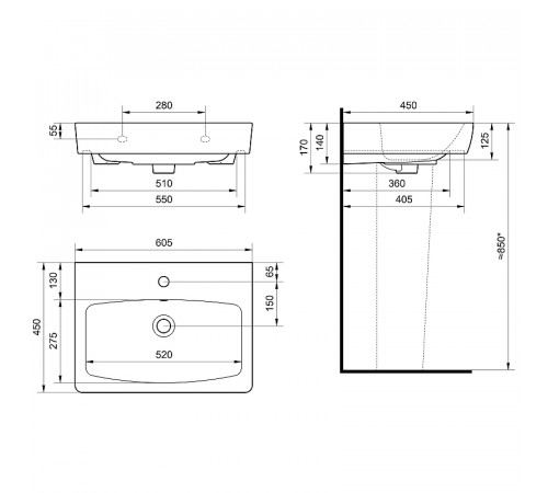 Раковина Santek Нео 60 1WH302186 Белая