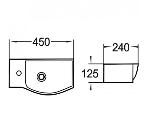 Раковина WeltWasser Aisbach 7945 GL-WT L 45 10000008690 Белая глянцевая