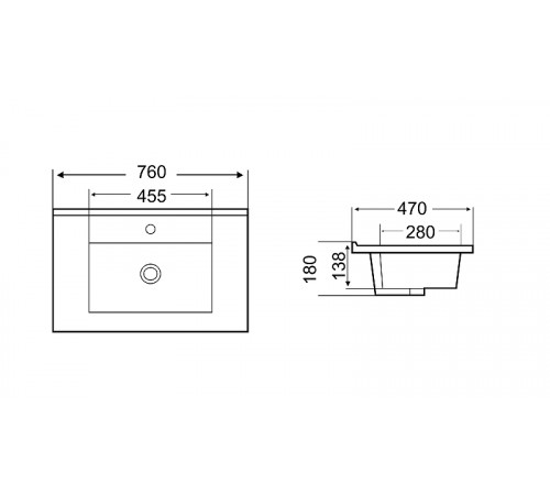 Раковина WeltWasser Deilbach 7506 75 MT- BL 10000005565 Черная матовая