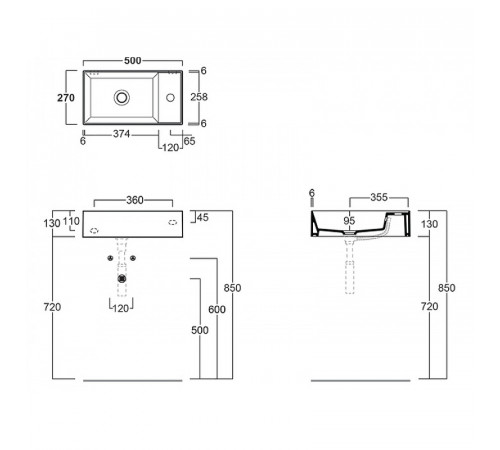 Раковина Simas Agile 50 R AG50 antracite matt*1 Антрацит матовая