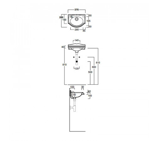 Раковина Simas Arcade 37 AR035bi*0 Белая