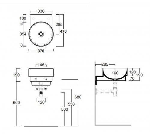 Раковина Simas Po-Mo 37 PO05bi Белая