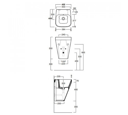 Раковина Simas Baden Baden 40 BB13bi*1 Белая