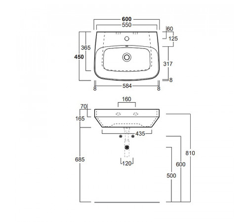 Раковина Simas Baden Baden 60 BB10bi*1 Белая