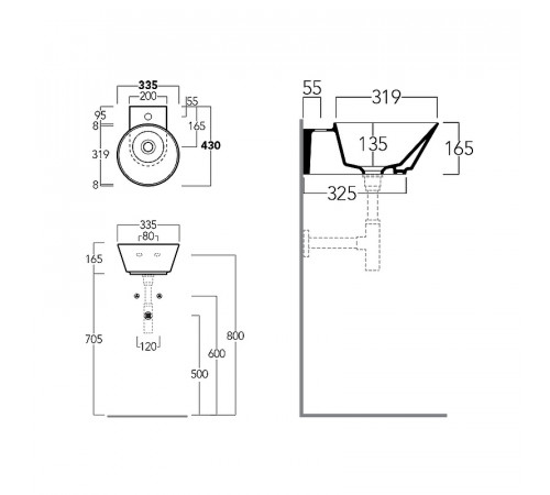 Раковина Simas Wave 34 WA05 bi*1 Белая