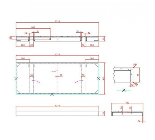 Столешница под раковину Boheme Armadi Art Flat 120 869-120-CLCT Белый мрамор