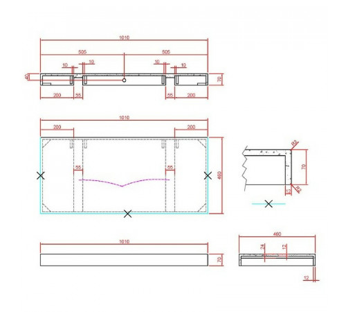 Столешница под раковину Boheme Armadi Art Flat 100 869-100-CLCT Белый мрамор