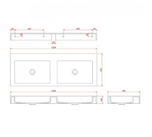 Раковина Boheme Armadi Art Flat 120 888-120 двойная Белая матовая