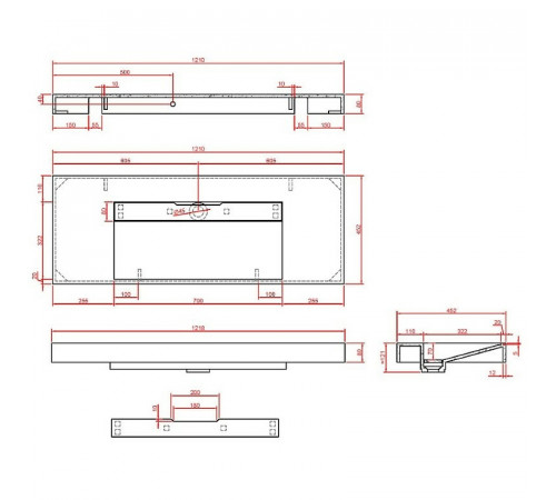 Раковина Boheme Armadi Art Flat 120 859-120-CLCT Белый мрамор