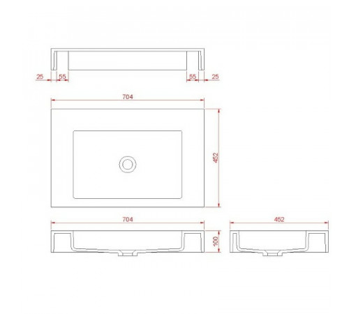 Раковина Boheme Armadi Art Flat 70 888-70 Белая матовая