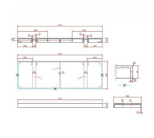 Столешница под раковину Boheme Armadi Art Flat 140 869-140-CLCT Белый мрамор