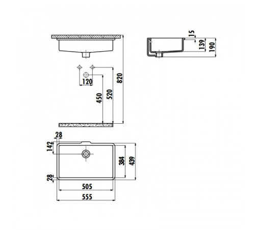 Раковина Creavit 55 TP738-00CB00E-0000 Белая