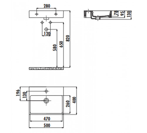 Раковина Creavit Next 50 NX242-H.00000 Белая