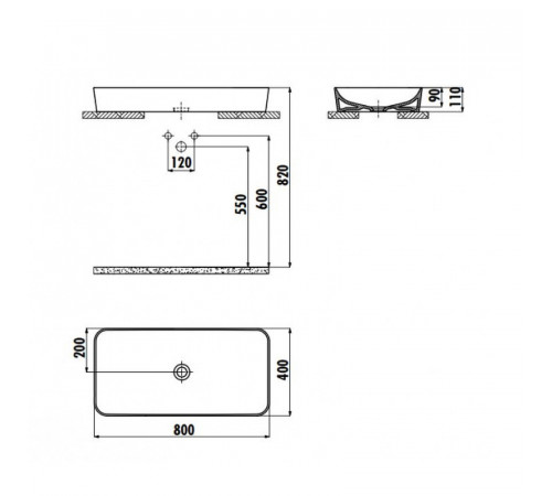 Раковина-чаша Creavit Ultra 80 UL080-00CB00E-0000 Белая