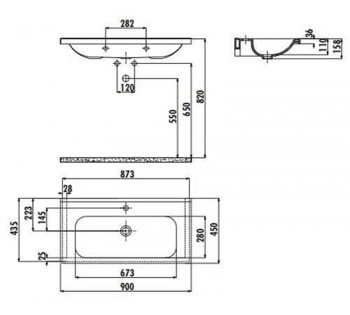 Раковина Creavit Ideal 90 ID090-00CB00E-0000 Белая