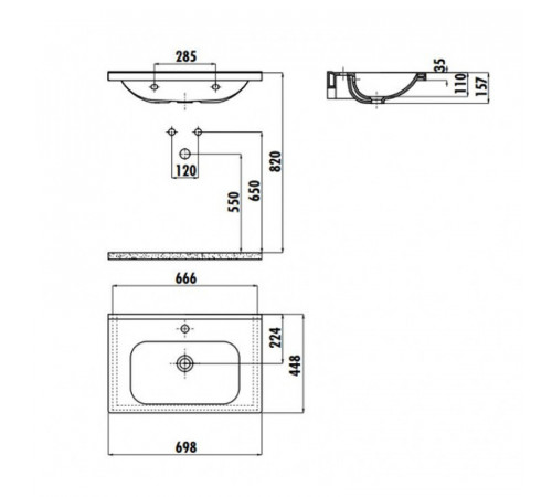 Раковина Creavit Ideal 70 ID070-00CB00E-0000 Белая