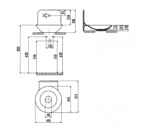 Раковина-чаша Creavit Foglia 45 FG045-00CB00E-0000 Белая