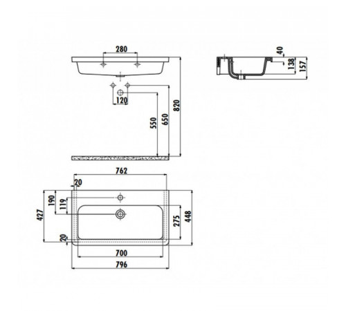 Раковина Creavit Ipek 80 IP080-00CB00E-0000 Белая