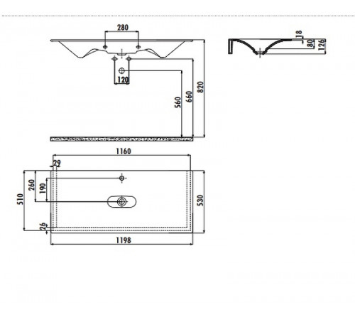 Раковина Creavit Drop 120 DP120-00CB00E-0000 Белая