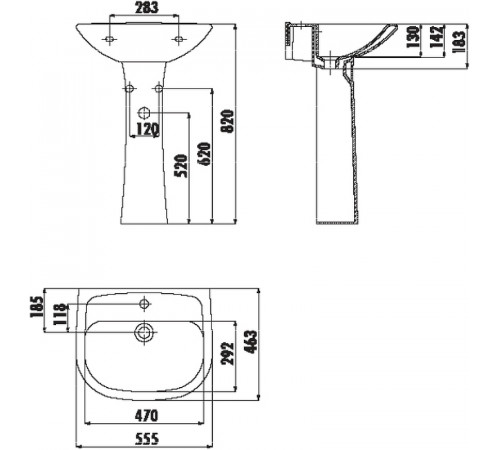 Раковина Creavit Pitta 55 PA055-00CB00E-0000 Белая