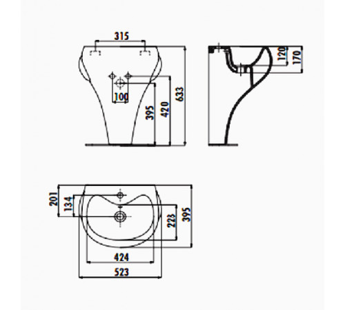 Раковина Creavit Ducky 52 DC052-00CB00E-0000 Белая