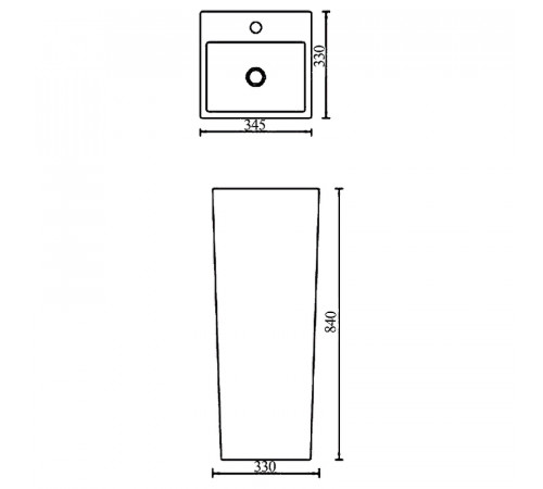 Раковина SantiLine 35 SL-4010 Белая