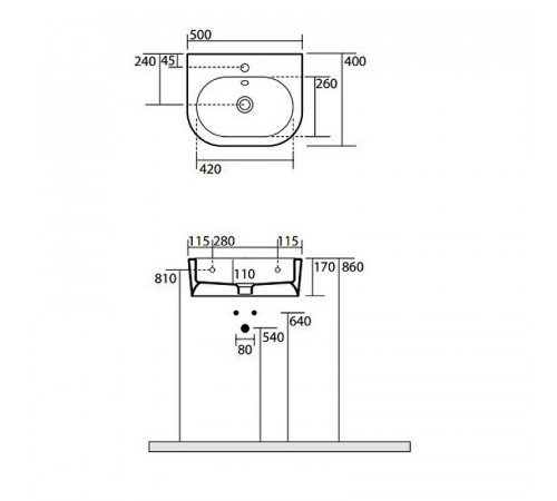 Раковина Kerasan Flo 50 314101*1 Белая