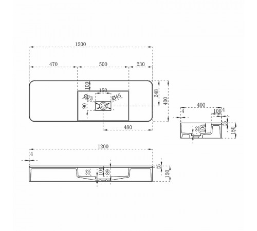 Раковина Vincea 120 VWB-6S412MW Белая матовая