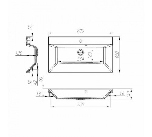 Раковина BelBagno 80 BB800/450-LV-MR-AST Белая