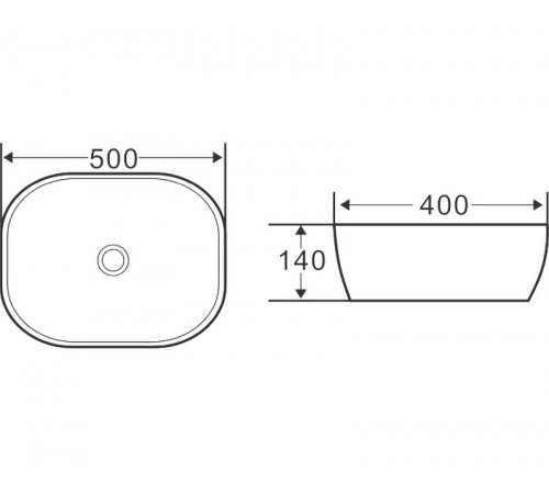 Раковина-чаша BelBagno 50 BB1302-H311 Серая матовая