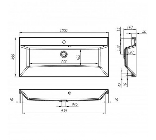 Раковина BelBagno BB1000/450-LV-MR-AST Белая