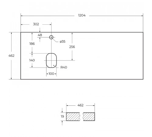 Столешница под раковину BelBagno 120 EK-120-AS-BL-L Bianco Lucido