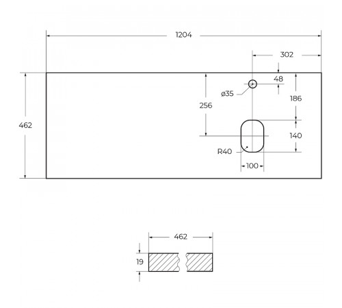 Столешница под раковину BelBagno 120 EK-120-AS-BL-R Bianco Lucido