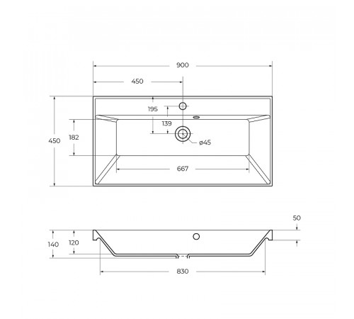 Раковина BelBagno 90 BB900/450-LV-ART-AST-NERO Черная матовая